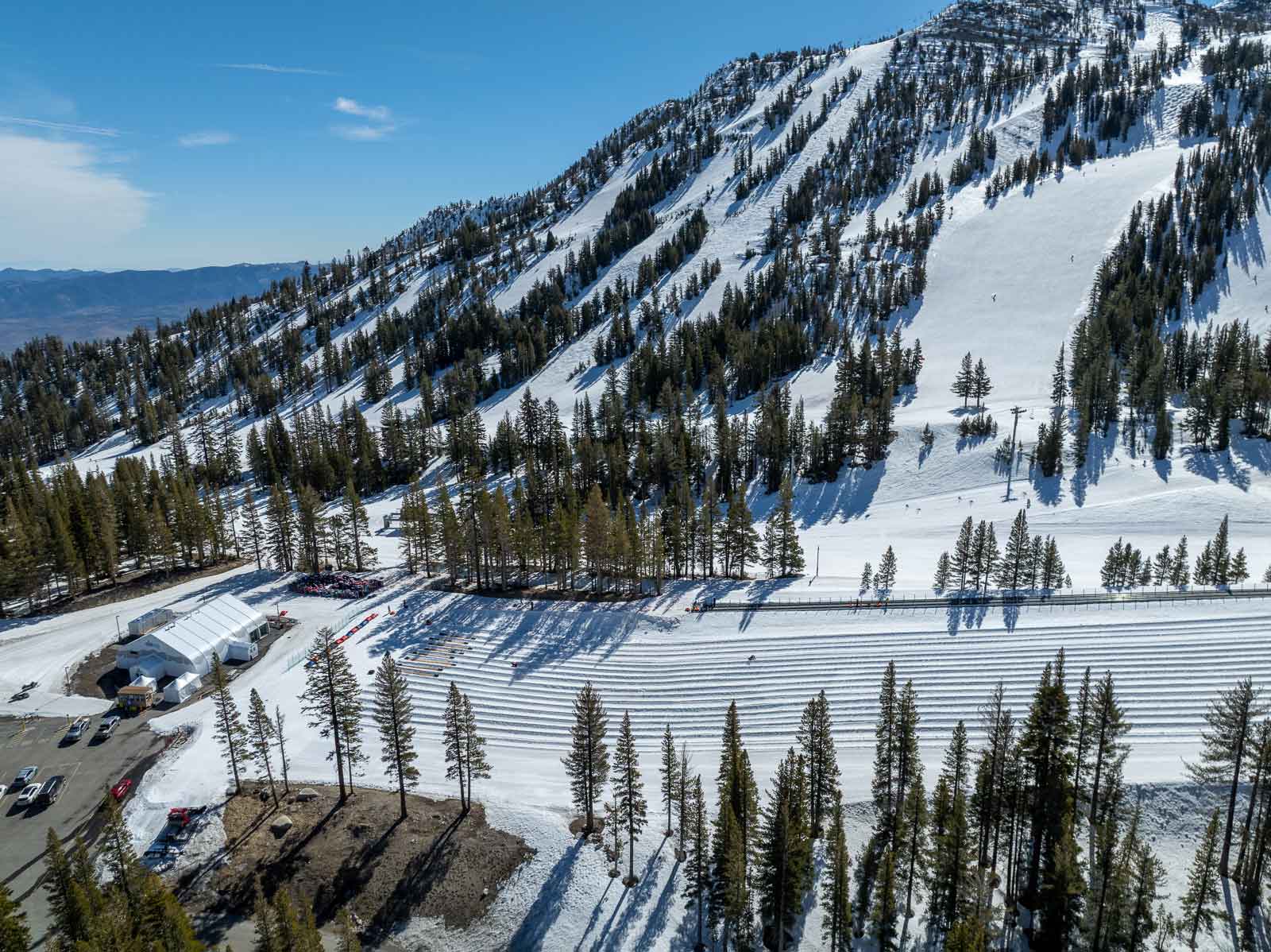 aerial view of wildslide tahoe snow tubing